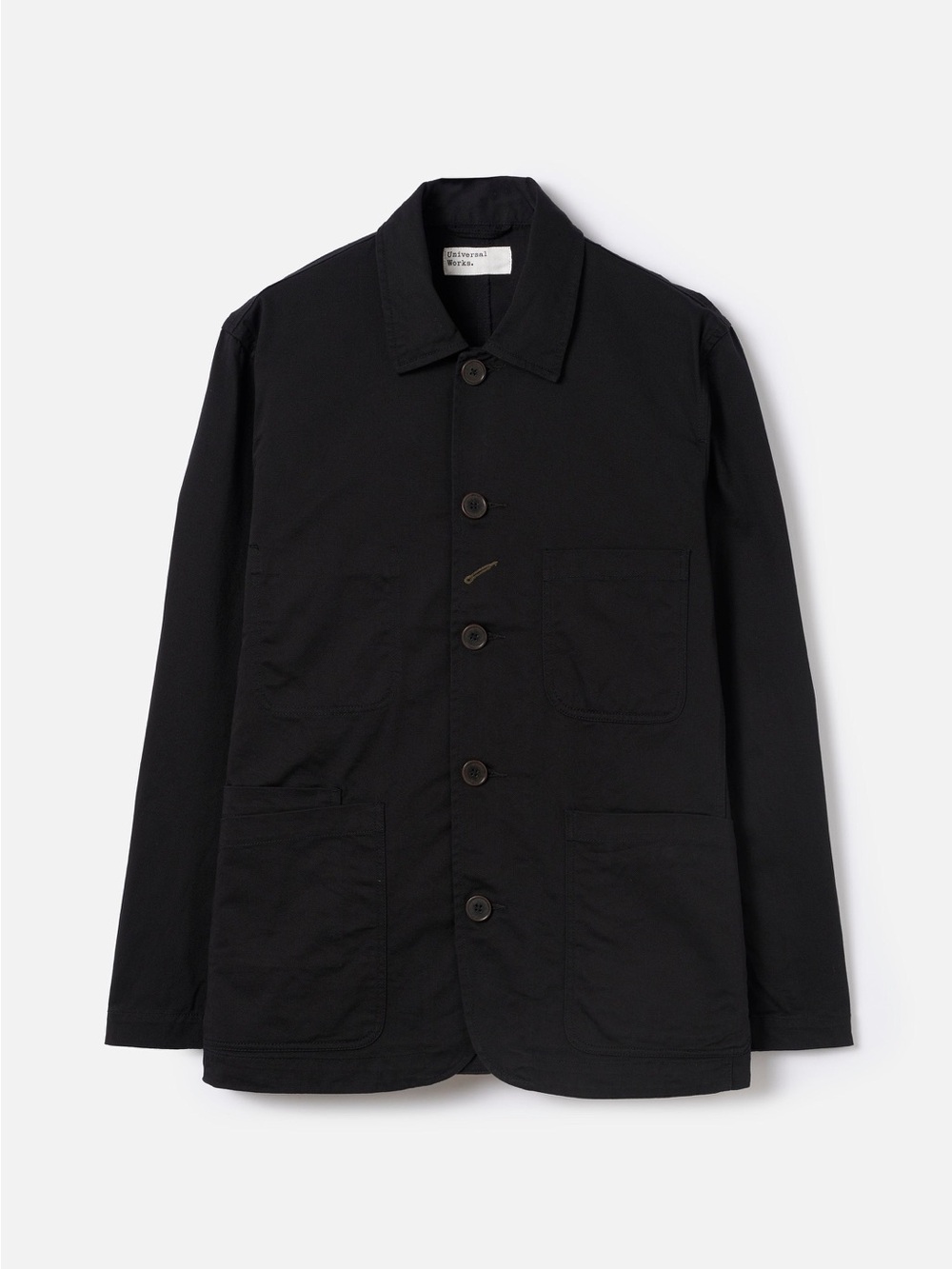 Universal Works Men's Black Twill Bakers Chore Jacket